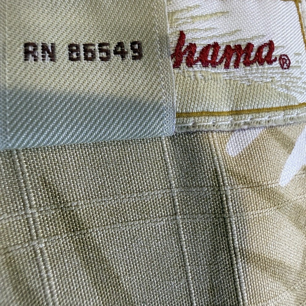 Tommy Bahama 100% Silk Hawaiian Shirt Mens Size L Palm Trees Print Yellow - Picture 11 of 13